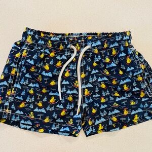 MC2 Saint Barth Blue Swim Shorts with Duck and Boat Design